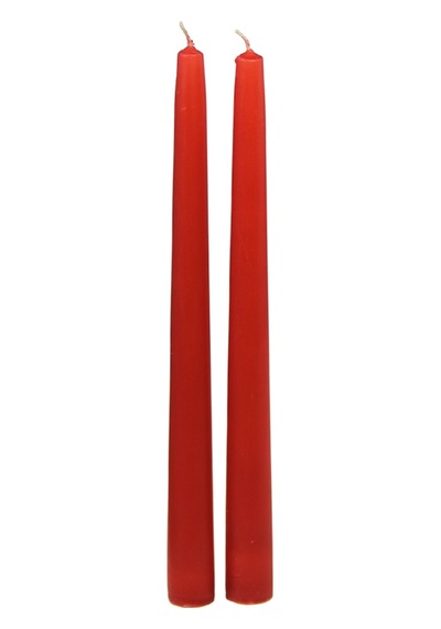 Şamdan Mat Mum 2'li Kırmızı 26 Cm Kırmızı