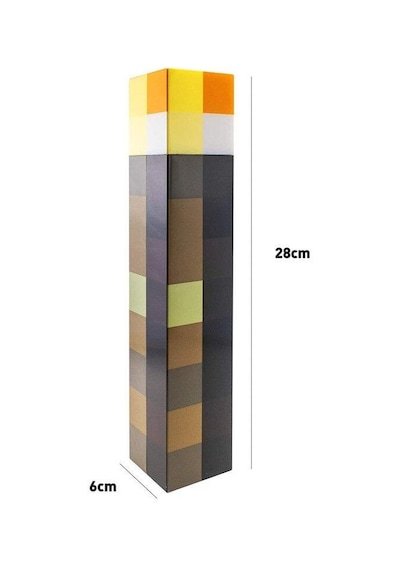 Minecraft Meşale Madenci Gece Led Gece Işığı Kahverengi