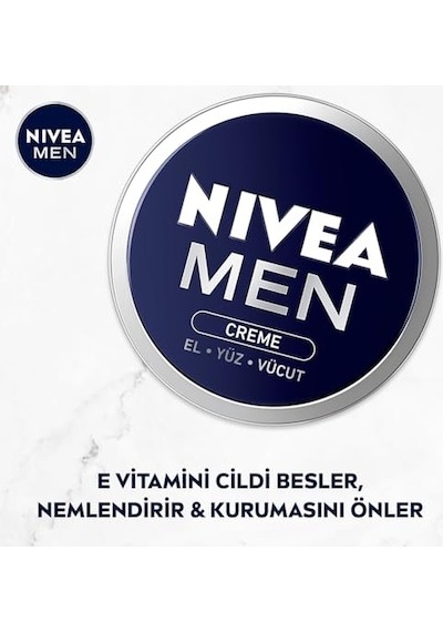 Nıvea Men Erkek Nemlendirici Bakım Kremi 30 Ml, El, Yüz Ve Vücut Nemlendirici Krem, Hızlı Emilir, Yapışkan His Bırakmaz, E Vitamini