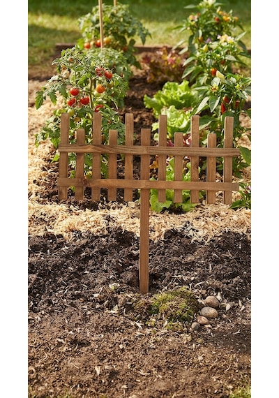 Dekoratif Doğal Ahşap Bahçe Çiti Kazıklı 20x50cm Kahverengi Emprenye