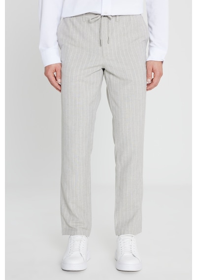 AC&Co / Altınyıldız Classics Erkek Grı Keten Slim Fit Dar Kesim Beli Bağlamalı Çizgili Casual Pantolon Gri AC&Co / Altınyıldız Classics Erkek Grı Keten Slim Fit Dar Kesim Beli Bağlamalı Çizgili Casual Pantolon Gri