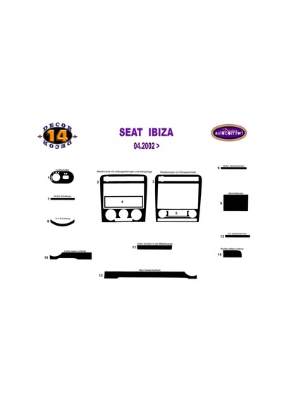 Seat Ibiza Konsol/Maun Kaplama 2002+ 14.Prç (522071210)