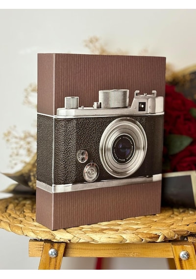 Rabsev Fotoğraf Albümü 15x21cm 100 Fotoğraf Kapasiteli Renkli Kamera Desenli Anı Albümü