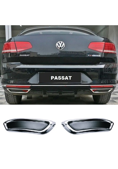 Vw Passat B8 Krom Difüzör Egzoz Çerçeve 2 Prç P.çelik 2014-2019