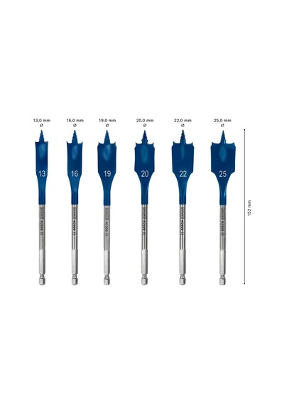 Tr Scs Yaprak Ahşap Matkap Ucu Hex 13, 16, 19, 20, 22, 25 Mm 6'li