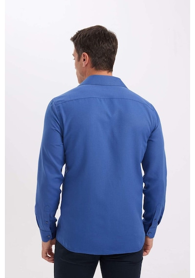 DeFacto Modern Fit Polo Yaka Poplin Uzun Kollu Gömlek R4340AZNSIN239