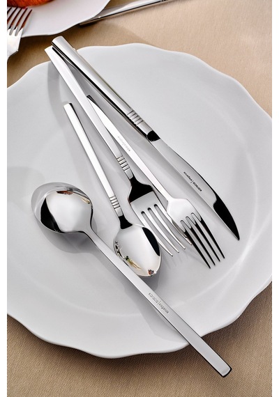 Karaca  Elegance Nil V2 Platin 12 Kişilik 84 Parça Çatal Kaşık Bıçak Takımı
