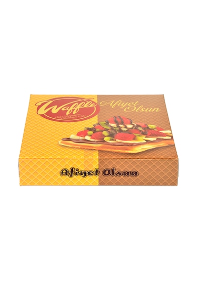 Miyo Ambalaj Waffle Kutusu Selefonlu Krome Karton 100'lü 18 x 18 x 4 CM