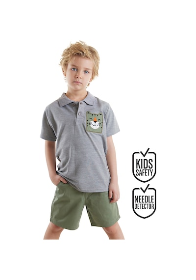 Kaplan Erkek Çocuk Yazlık Polo Yaka T-shirt Gabardin Şort Takım