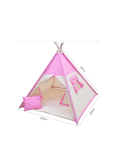 Conconbebe Pembe Yıldız Desenli Çocuk Oyun Çadırı Oyun Evi