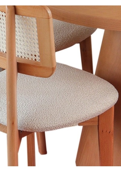 Pissa Natural Ahşap Yemek Masası 100x100 Natural Ayak - Natural Üst