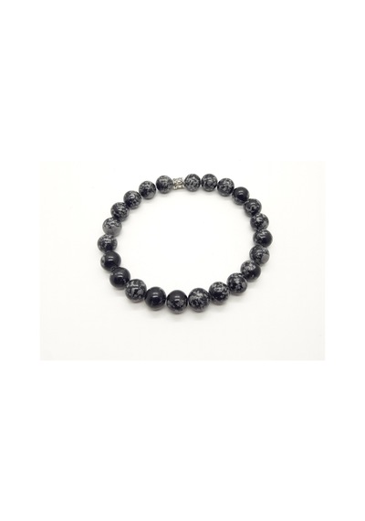 77Tasarim Obsidyen Taşı Bileklik 73758594 Beyaz - Siyah