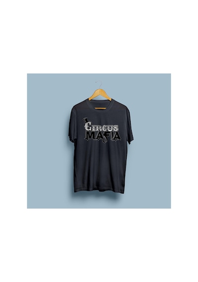Bahriyeli Collection Oversize Circus Mafia Tasarım Unisex T-shirt Siyah