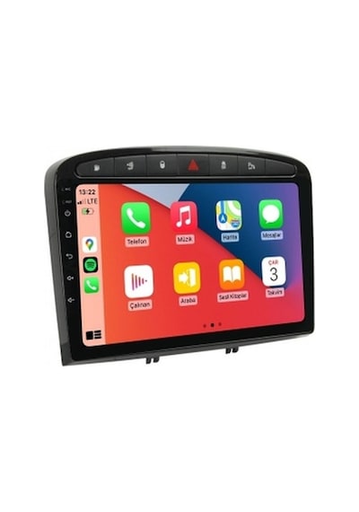 Aln Peugeot 308 Siyah 2007-2014 6gb Ram 128gb Hafıza 8 Çekirdek Carplay Android Multimedya 9"