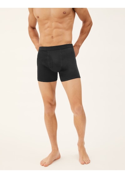 Marks & Spencer Saf Pamuklu 5'li Cool & Fresh Trunk Seti Siyah