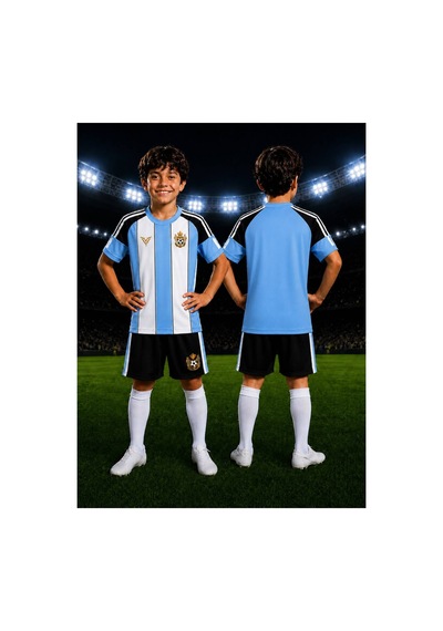 Yenteks Çocuk Halı Saha Futbol Forması Seti Mavi-siyah Forma+şort+çorap Mavi Mavi