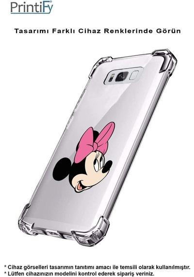 Samsung Galaxy M15 İle Uyumlu Mickey Mouse 1 Baskılı Şeffaf Köşe Korumalı Antişok Kılıf