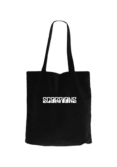 Scorpions Logo Yazı Siyah Kanvas Bez Çanta Siyah