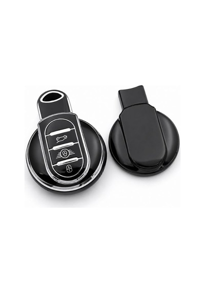Mini Cooper F55 F56 F57 R56 R57 F60 Siyah Silver Anahtar Kılıfı Şık Silikon Koruma