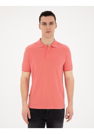 Pierre Cardin Erkek Mercan Tişört Basic 50280754-vr186 Narçiçeği