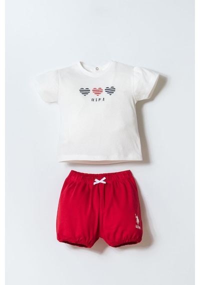 U.s. Polo Assn. Kız Bebek Beyaz Şort Takım Usb2971-c-v1 Beyaz