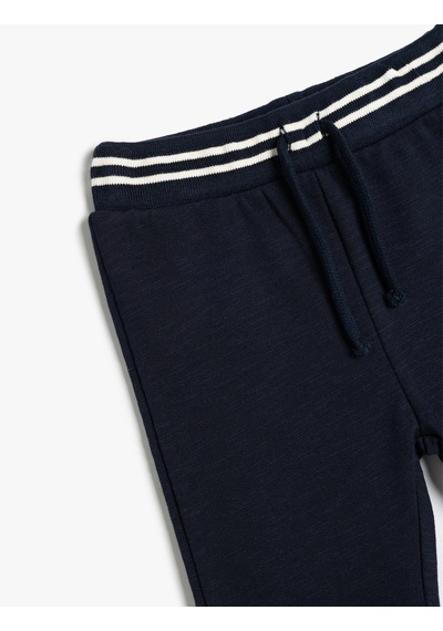 Koton Jogger Eşofman Altı Beli Bağlamalı Pamuklu Şardonlu Lacivert 5wmb40032tk Lacivert