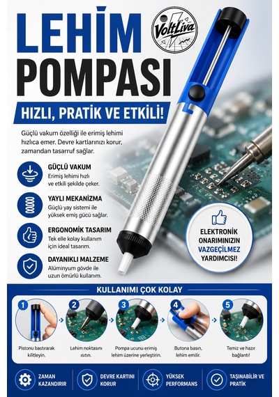 Metal Gövdeli Lehim Pompası