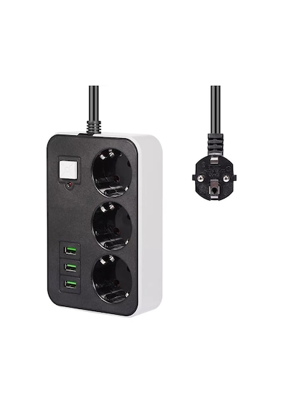 3 Usb Li 3 Lü 1.8 M Akım Korumalı Priz 5047
