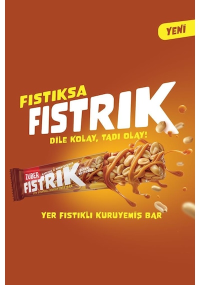Fıstrık Yer Fıstıklı Kuruyemiş Bar 30g X 12 Adet