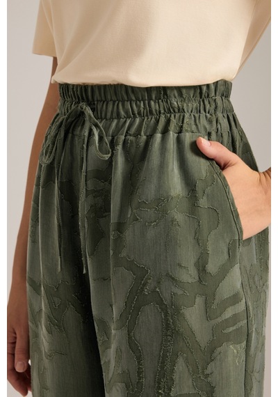 Aker Haki Dokulu Beli Lastikli Pijama Altı Haki Haki