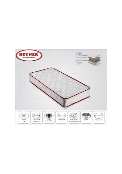 Babyhopeankara 80X180 Heyner Ortopedik Yatak 80*180 Tek Kişilik Yaylı Yatak