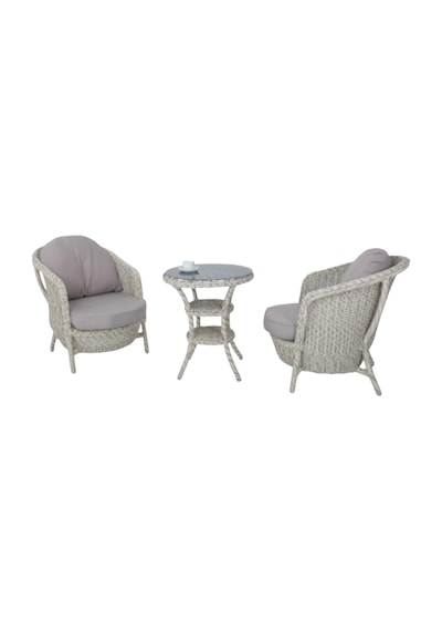 Conjunto Rattan Dedikodu Balkon Bahçe Takımı 2+1 Rehome Bej