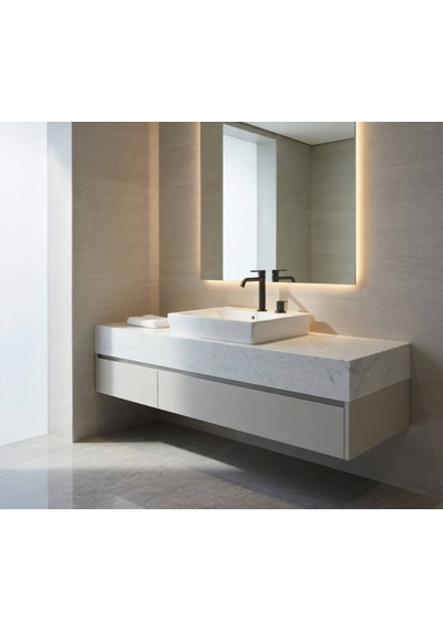 Ece Banyo - Sekura Tezgah Üstü Kare Lavabo 50 Cm Beyaz - 7107
