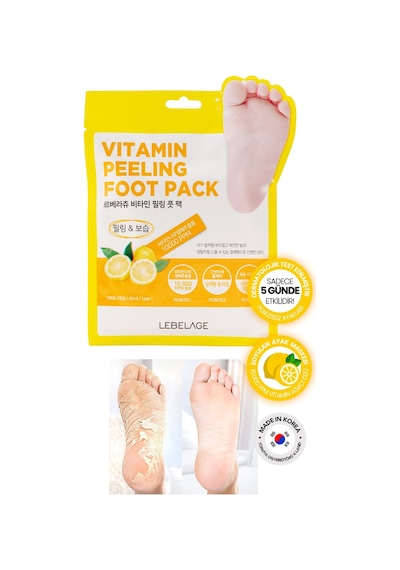 Lebelage Soyulan Ayak Maskesi Vitamin Kompleksi Kore Soyucu Maske Lebelage Vitamin Peeling Foot Pack
