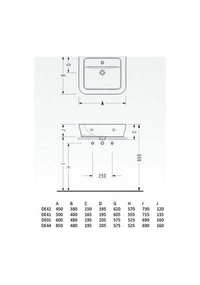 Serel - Delta Lavabo 38x45 Cm  - De42tds110h- Diğer