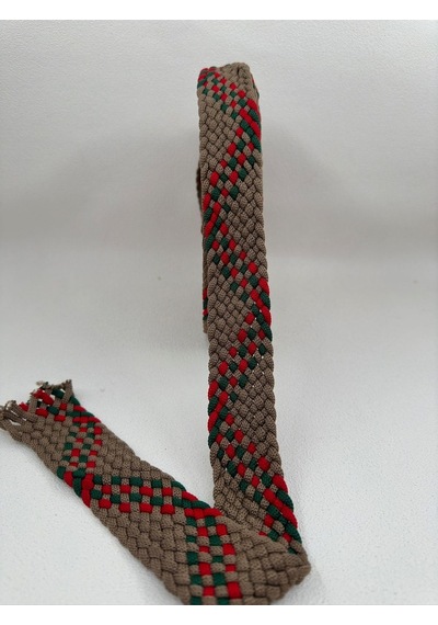 Paşateks 4 Cm Örme Kemer Şerit-1 Metre Çantalarda,kemer Olarak Kullanılmaktadır -kahve