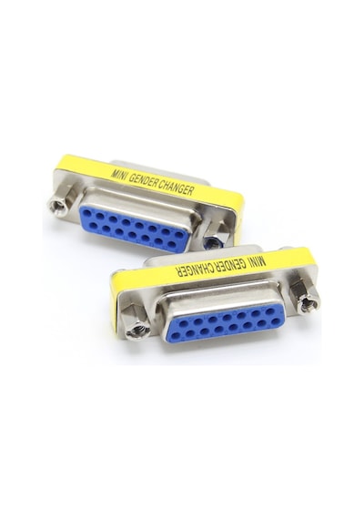 Db15 Dişi-Dişi Mini Cinsiyet Değiştirici D-Sub Adaptör