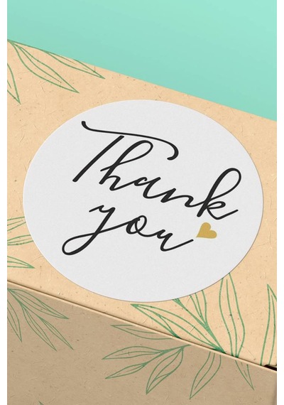 Thank You Kalpli Kargo Paket Sticker Etiketi 3x3cm St2062 Çok Renkli