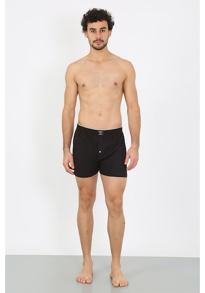 İbrahim Burak Etiler Collection Moda Çizgi Erkek Penye Boxer Siyah 40091