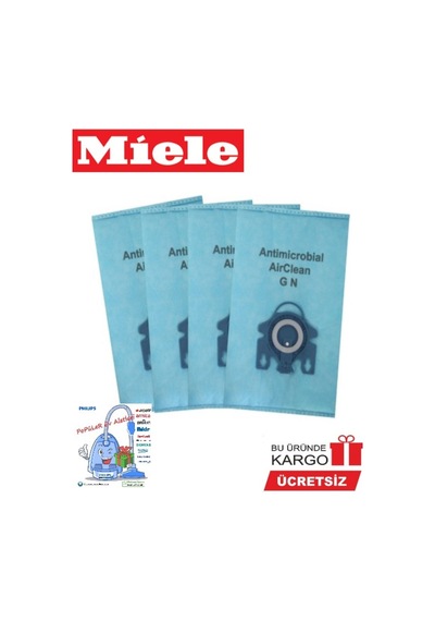 Miele Uyumlu Classic C1 Toz Torbası 4 Adet + (Antimicrobial)