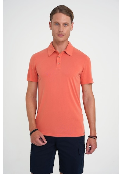 Efor Comfort Fit Polo Yaka Modal Karışım Kısa Kol Casual Turuncu Tişört Ts 903 Turuncu