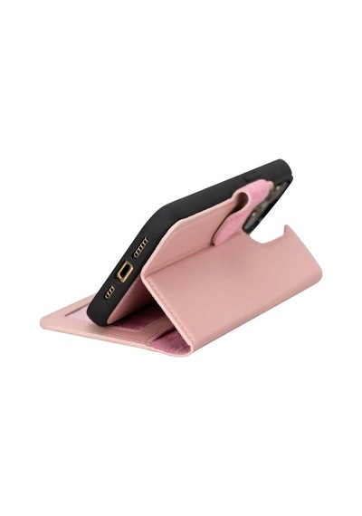 Apple Uyumlu iPhone 15 Pro Max Deri Cüzdanlı Kılıf Mwwn Nu2 Pembe