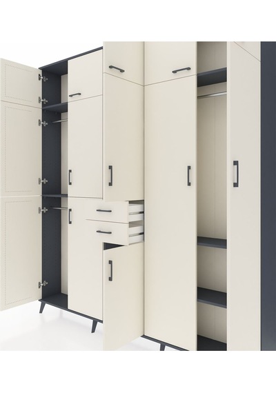 Arges Dolap 10 Raflı 2 Çekmeceli 3 Askılı 220x30x243 Antrasit-aytaşı/aytaşı Aytası/aytası Arges Dolap 10 Raflı 2 Çekmeceli 3 Askılı 220x30x243 Antrasit-aytaşı/aytaşı Aytası/aytası