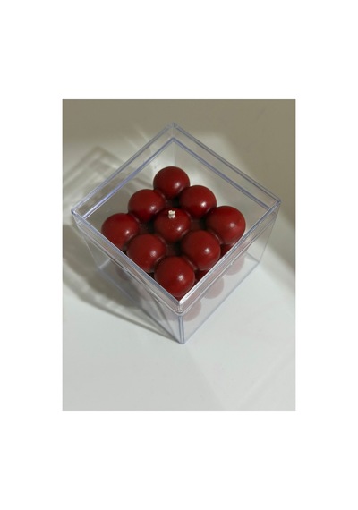 Şeffaf Kutulu Kırmızı Bubble Mum-doğal Soya Wax Dekor Mum Düğün, Nişan, Kına,hediyelik Kırmızı