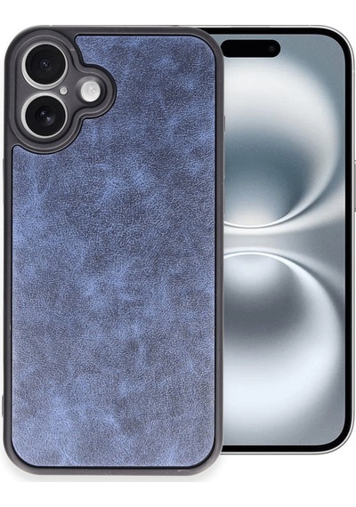 Apple Uyumlu iPhone 16 Plus Uyumlu Kılıf Aras Deri Kapak - Lacivert