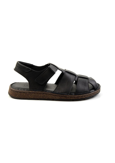 Siyah Hakiki Deri Erkek Sandalet E05433011043