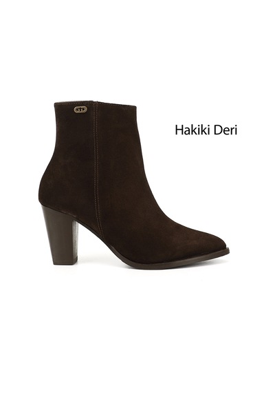 Gönderi(R) Gönderi R Kadın Kahve Süet Fermuarlı Sivri Burun Hakiki Deri Bot Dkzb61357407 Kahve