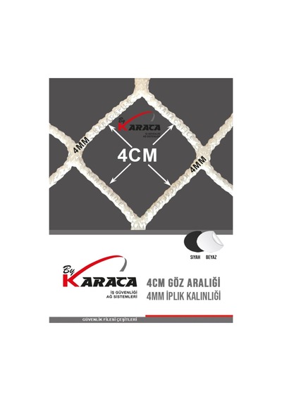 Çocuk Balkon Güvenlik Filesi 3x6 Mt 4mm İp Kalınlığı 4x4 Gözenekli + Montaj Aparatları