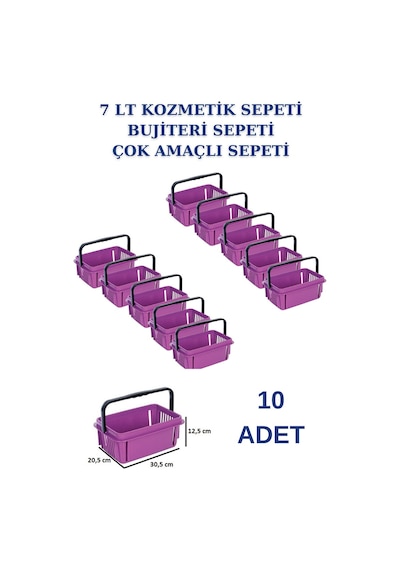 10adet 7Litre Kozmetik Sepeti Bijuteri Sepeti Kırtasiye Sepeti