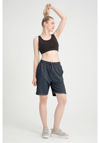 Superlife Kadın Regular Fit Duble Paça Şort Spr24srk51 Antrasit